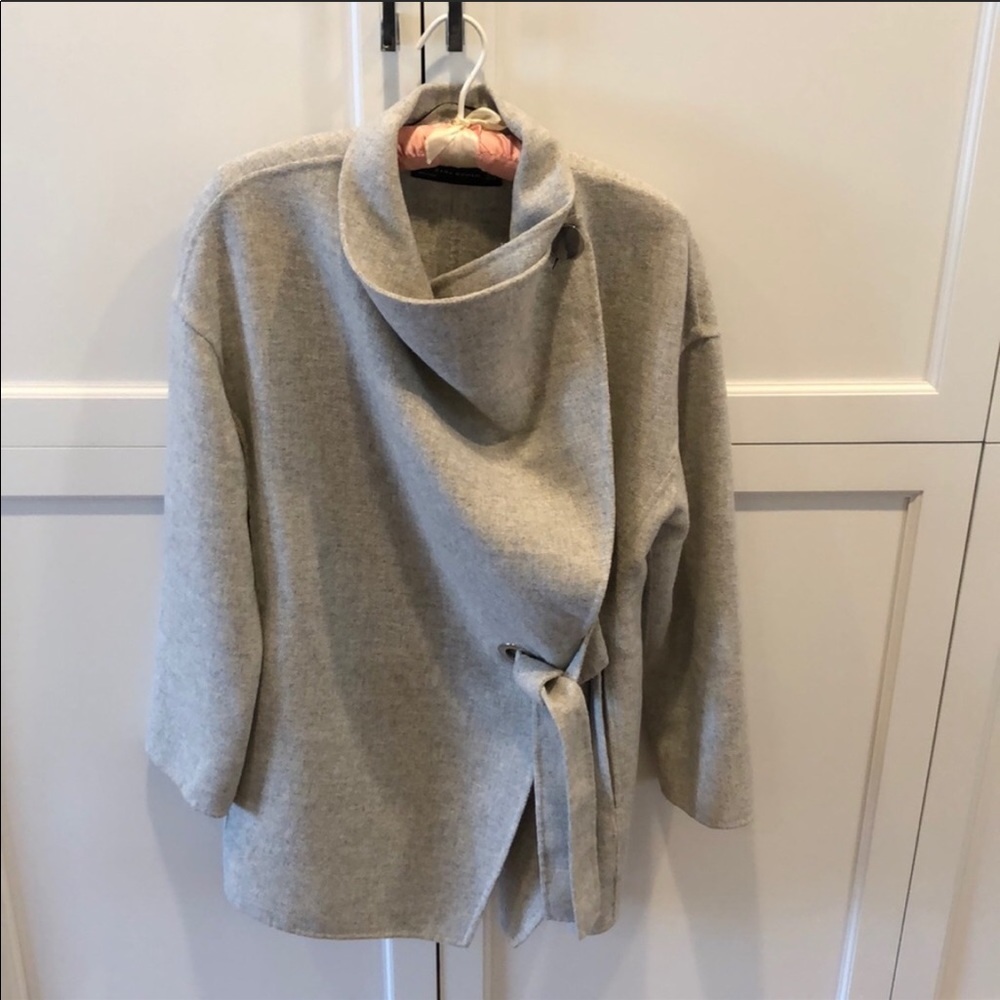 Zara grey wool blend shawl - Picture 2 of 5